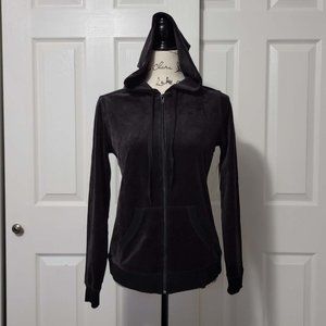 Everlast Small Women's Jacket Velour Hooded Full Zip Pockets Drawstring